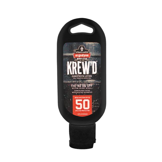 singular bottle of krewd sunscreen.