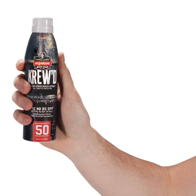 hand holding 5.5oz bottle of sunscreen
