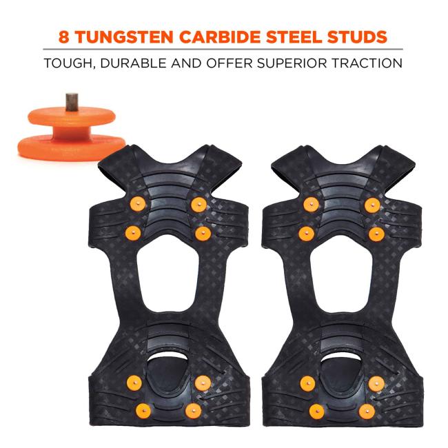 Side and bottom view of spikeless traction device