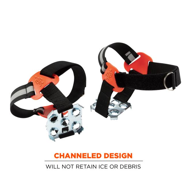 channeled design: will not retain ice or debris