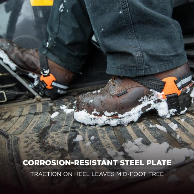 Corrosion-resistant steel plate: Traction on heel leaves mid-foot free.