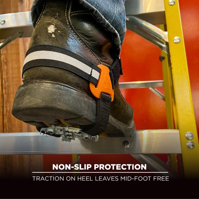 non-slip protection: traction on heel leaves mid-foot free