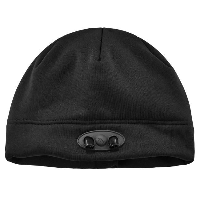 6804 Black Lighted Beanie, front view with lights off image 2