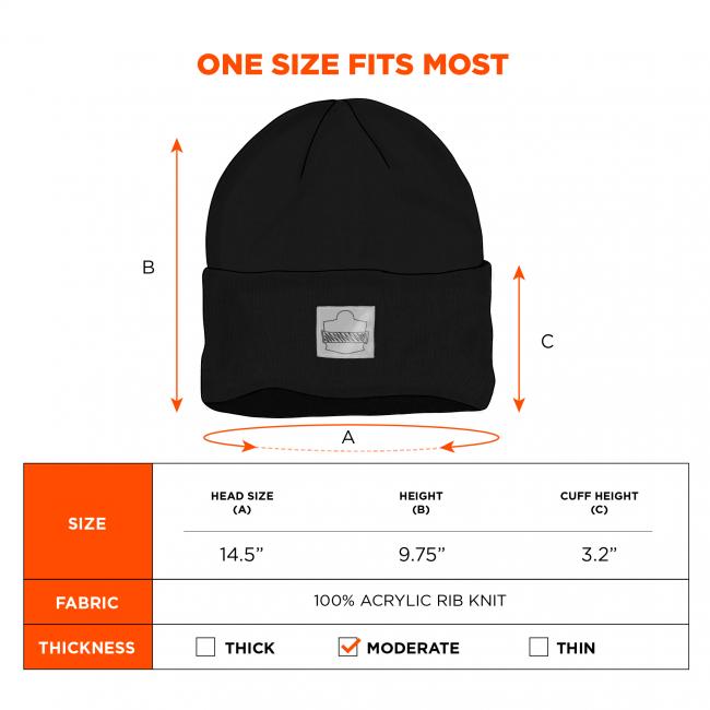 Cuffed Rib Knit Beanie Hat | Ergodyne