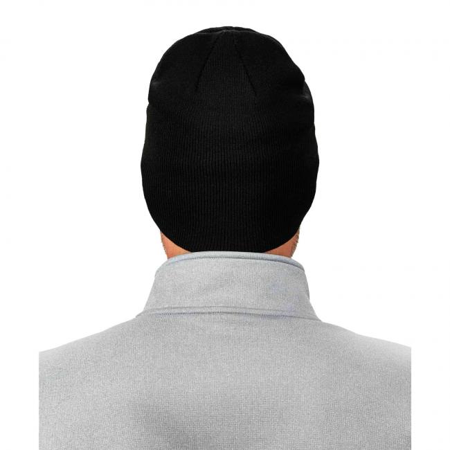 6812 Black Ribbed Knit Beanie image 3