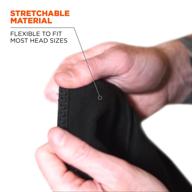 Stretchable material: flexible to fit most sized heads