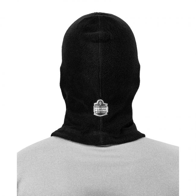 Back of balaclava on model