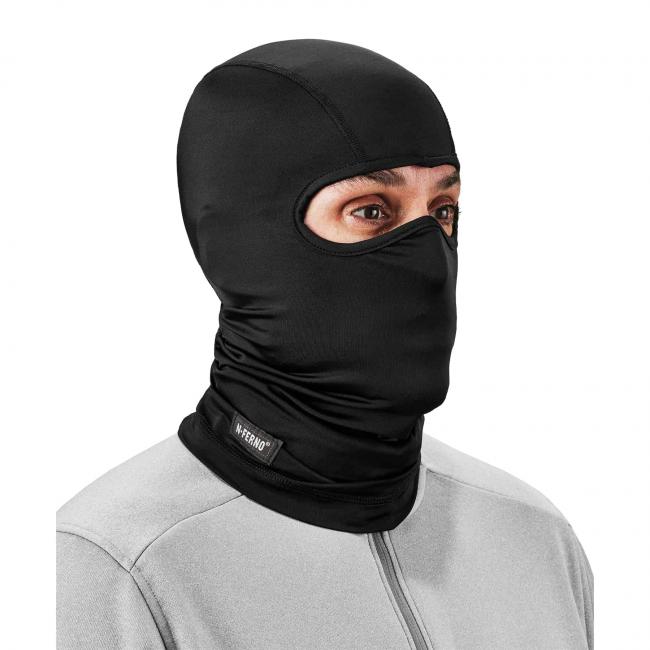 Balaclava on model - three quarter view