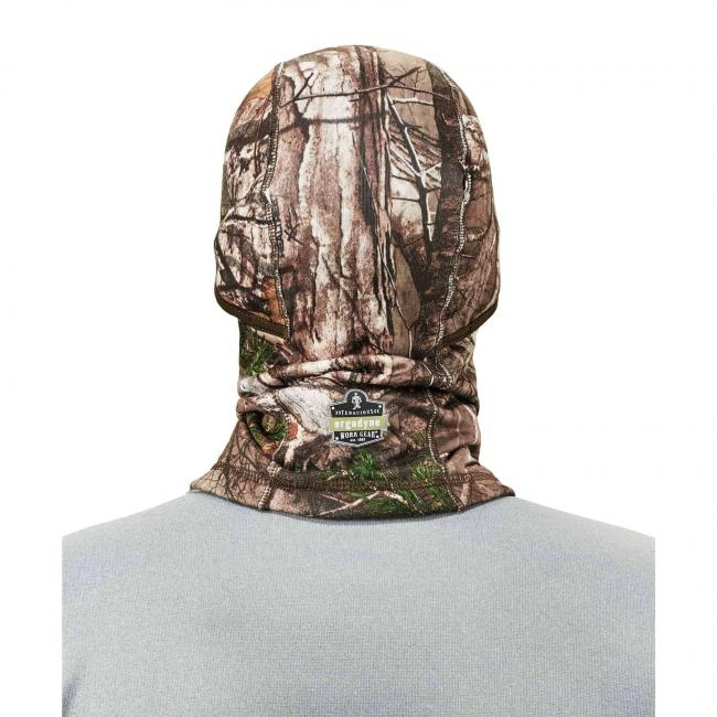 Back of balaclava on model
