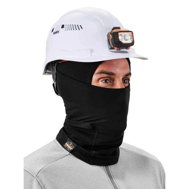 mask worn on model under hard hat image 7