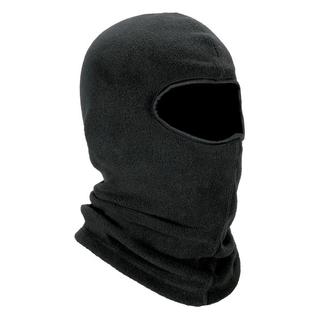 Front view of recycled fleece balaclava face mask .