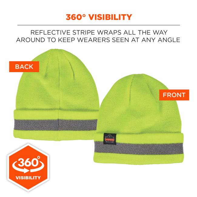 360 degree visibility: reflective stripe wraps all the way around to keep wearers seen at any angle