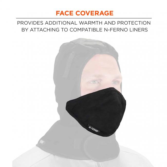 Face coverage: provides additional warmth and protection by attaching to compatible n-ferno liners