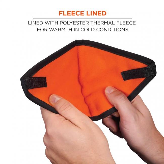 Fleece lined: lined with polyester thermal fleece for warmth in cold conditions