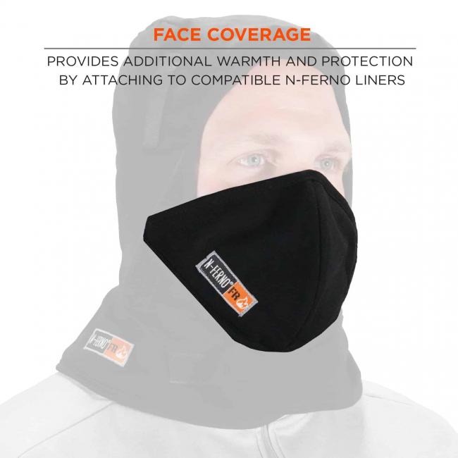 Face coverage: provides additional warmth and protection by attaching to compatible n-ferno liners