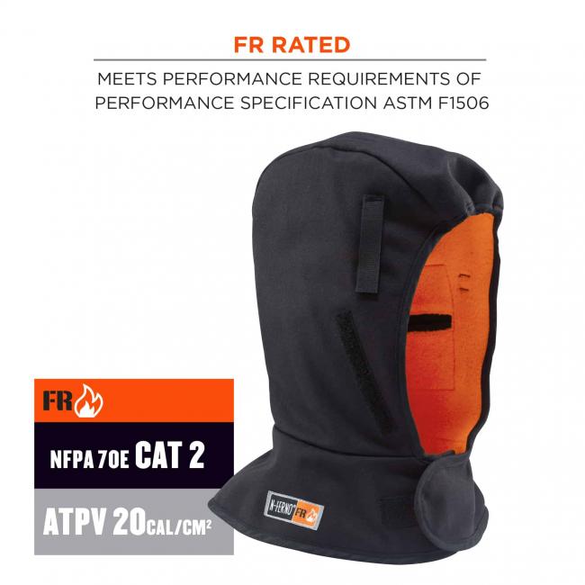 FR rated: meets performance requirements of performance specification ASTM F1506. FR: NFPA 70E CAT 2 // ATPV 20 cal/cm2