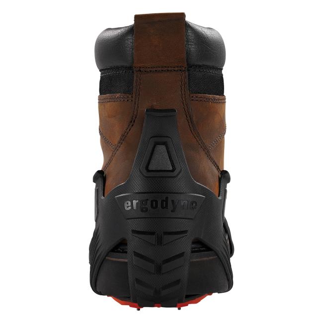 Back view of ice traction cleats on boot