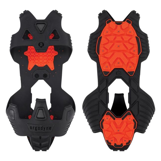 Flat view of ice traction cleats no boots