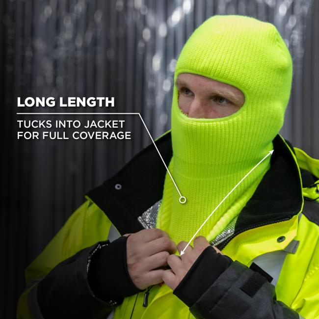 Long length: tucks into jacket for full coverage