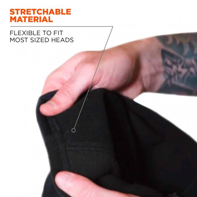 Stretchable material: flexible to fit most sized heads