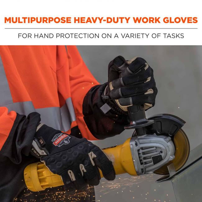Multipurpose heavy-duty work gloves: for hand protection on a variety of tasks