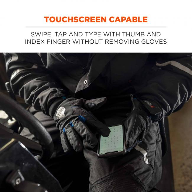 Touchscreen capable: swipe, tap and type with thumb and index finger without removing gloves