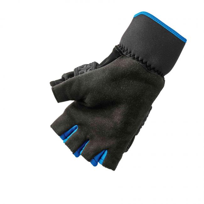 Palm of glove with flip top down