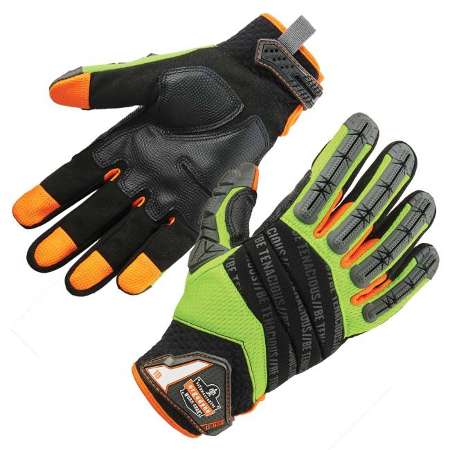 924 S Lime Hybrid Dorsal Impact-Reducing Gloves image 1