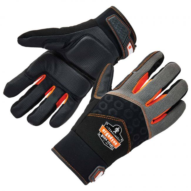 9001 S Black Full-Finger Impact Gloves image 1