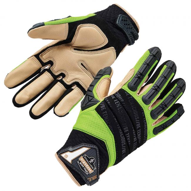 924LTR S Lime Leather-Reinforced Hybrid DIR Gloves image 1