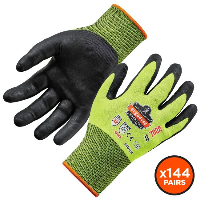 front and back of 7022 gloves, x144 pairs.