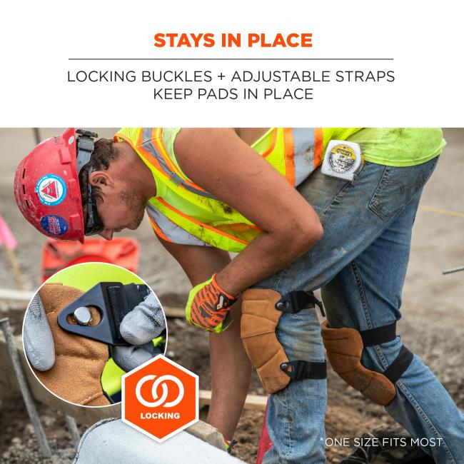 Stays in place: locking buckles + adjustable straps keep pads in place. *One size fits most.
