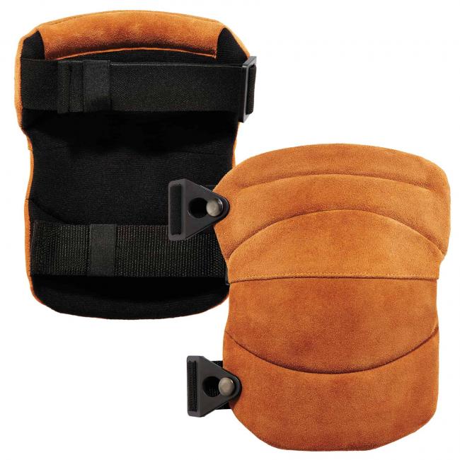 230LTR Brown Leather Knee Pads - Wide Soft Cap image 1
