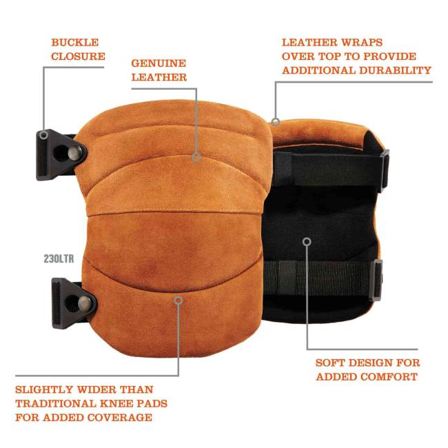 230LTR Brown Leather Wide Soft Knee Pads image 3