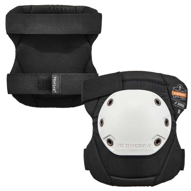 300HL  White Cap Rounded Cap Knee Pads - H&L paired image 1