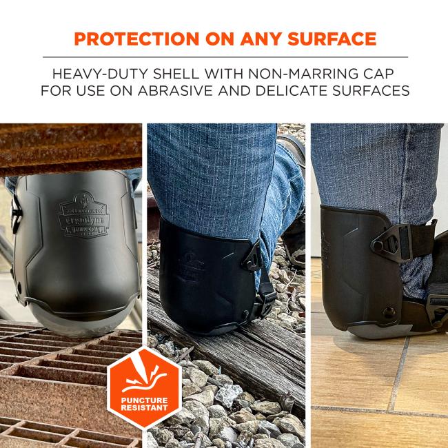 Protection on any surface: heavy-duty shell with non-marring cap for use on abrasive and delicate surfaces. Puncture resistant.