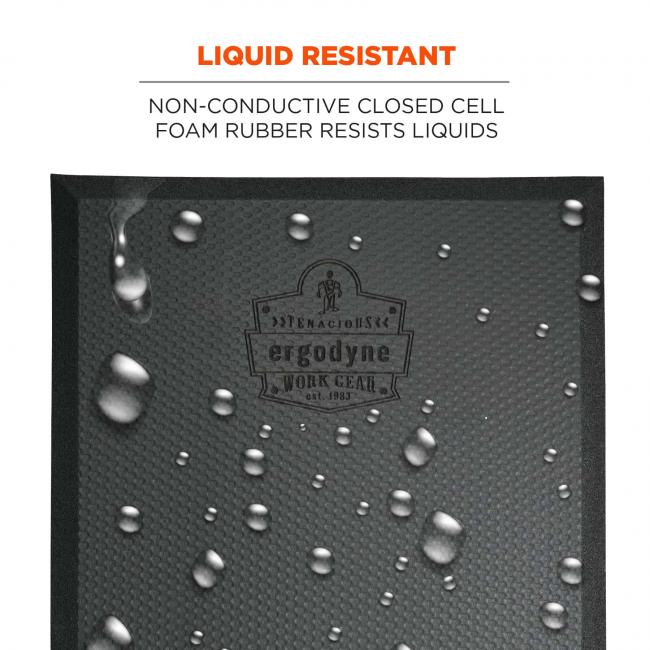 Liquid Resistant: Non-conductive closed cell foam rubber resists liquids