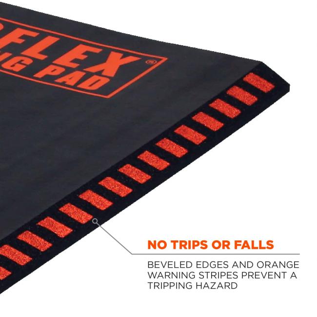 No trips or falls: beveled edges and orange warning stripes prevent a tripping hazard