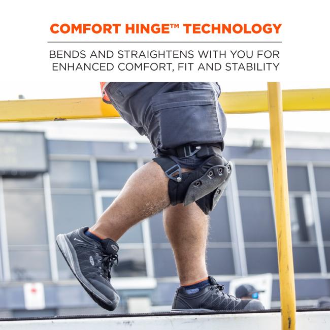 Comfort Hinge technology: bends and straightens with you for enhanced comfort, fit and stability.