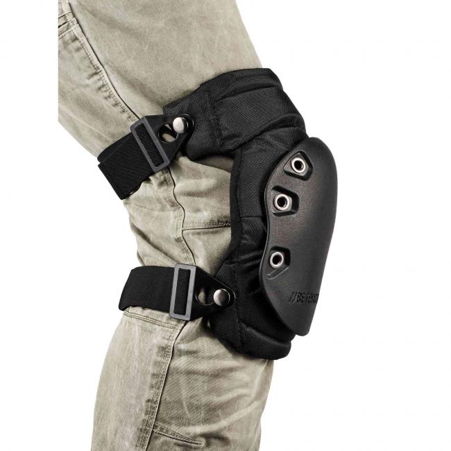 435 Black Cap Hinged Rubber Cap Gel Knee Pad w/ Buckles image 1