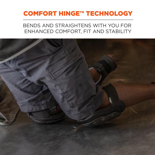 Comfort Hinge Technology: bends and straightens with you for enhanced comfort, fit and stability