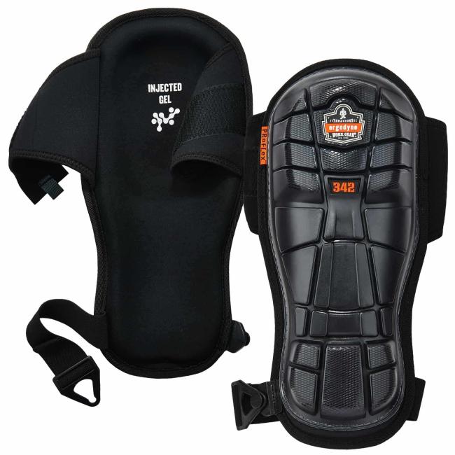 342 Black Extra Long Cap Injected Gel Knee Pad image 1