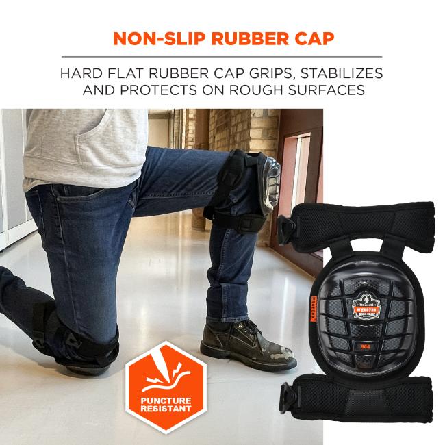 Non-slip rubber cap: hard flat rubber cap grips, stabilizes and protects on rough surfaces. Puncture resistant