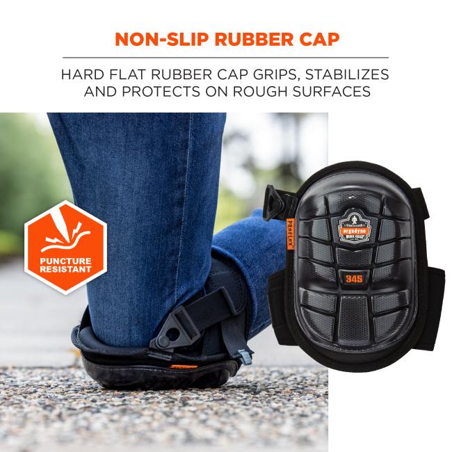 Non-slip rubber cap: hard flat rubber cap grips, stabilizes and protects on rough surfaces. Puncture resistant