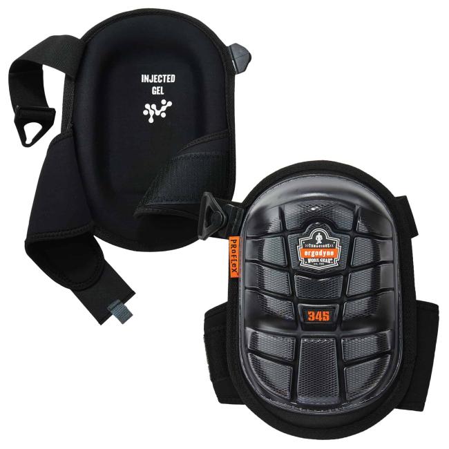 345 Black Long Cap Injected Gel Knee Pad image 1