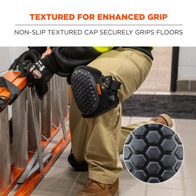 Textured for enhanced grip: non-slip textured cap securely grips floors. 