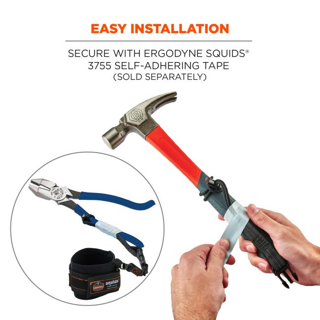 Easy installation: secure with ergodyne squids 3755 self-adhering tape. Sold seperately