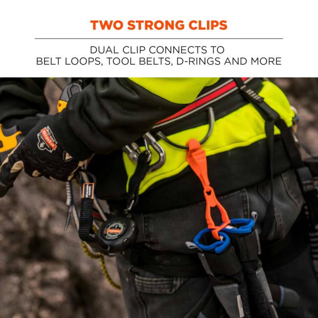 two strong clips: dual clip connects to belt loops, tool belts, d-rings, and more image 3