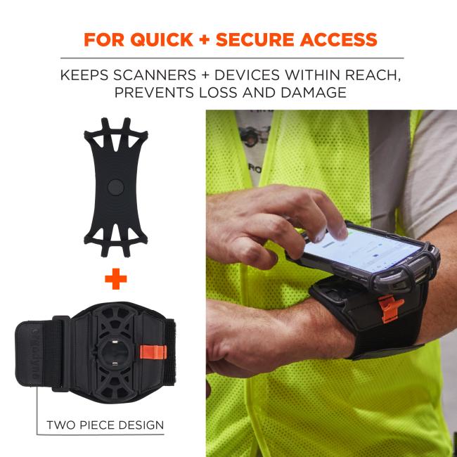 For quick and secure access: keeps scanners and devices within reach, prevents loss and damage. Two piece design