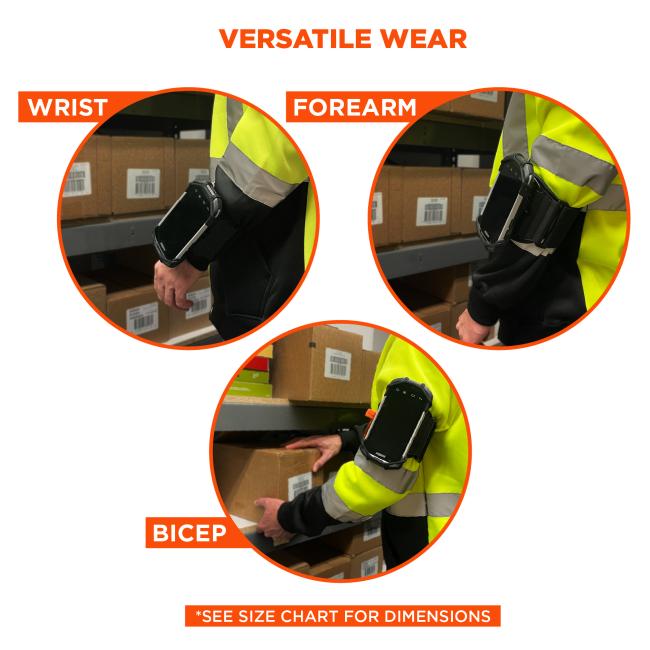 Versatile wear: can be worn on wrist, forearm, or bicep. See/go to size chart for dimensions